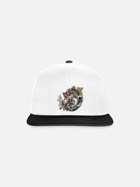 Norwegen Angeln - Snapback Cap - Weiß/Schwarz