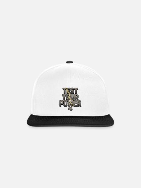 Teste deine Kraft - Snapback Cap - Weiß/Schwarz