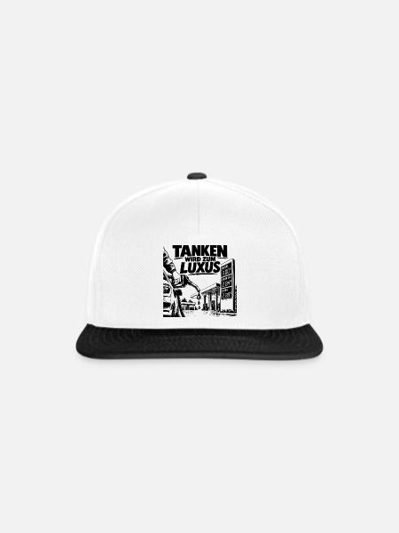 Tanken wird zum Luxus - Snapback Cap - Weiß/Schwarz