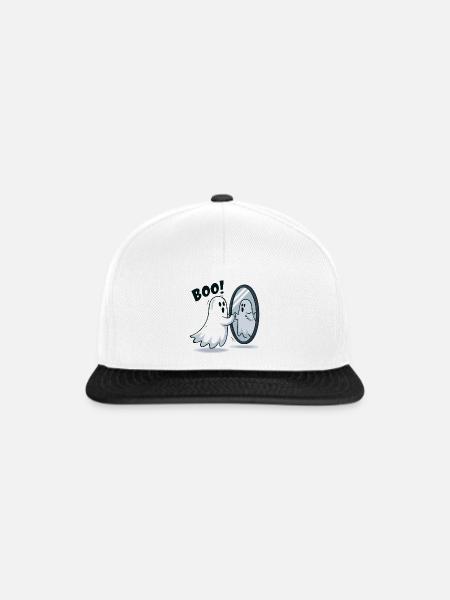 Boo Spiegelgeist im Spiegel - Snapback Cap - Weiß/Schwarz