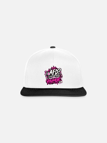 AfD? Nicht mein Humor - Snapback Cap - Weiß/Schwarz