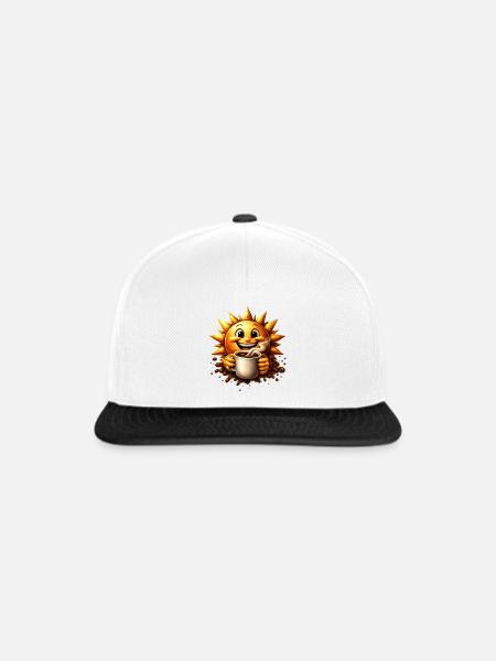 Sonnenkaffee - Snapback Cap - Weiß/Schwarz