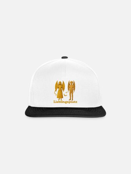 Lieblingsplatz Vampir-Dämonen - Snapback Cap - Weiß/Schwarz