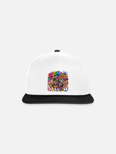 Bunt statt Braun: Hundevielfalt - Snapback Cap - Weiß/Schwarz