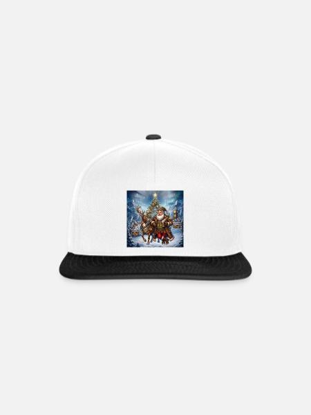Weihnachtsmann und Rentier-Steampunk-Stil - Snapback Cap - Weiß/Schwarz