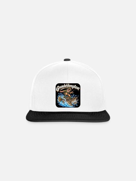 Grundeln Angeln - Snapback Cap - Weiß/Schwarz