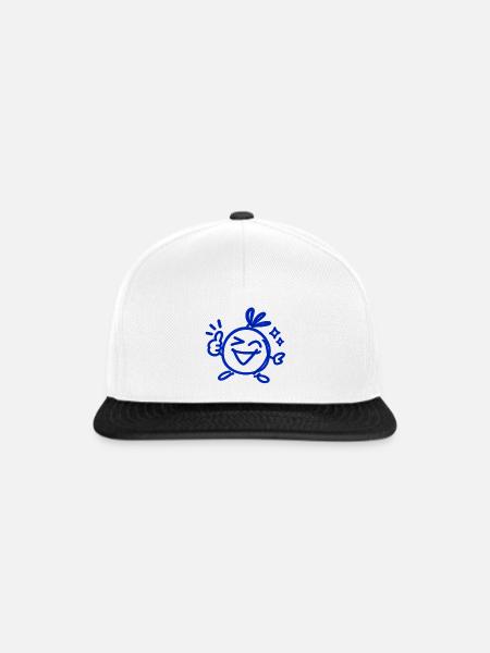 Alles Super – Zwinkernder Charakter Line Art - Snapback Cap - Weiß/Schwarz