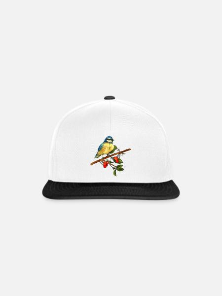Bunter Vogel - Snapback Cap - Weiß/Schwarz