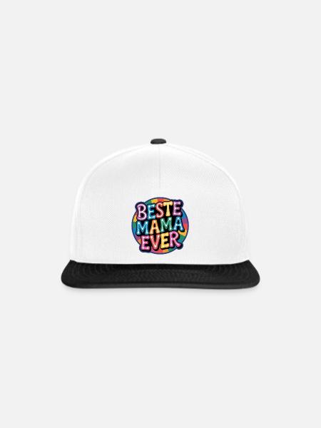 Beste Mama Ever - Snapback Cap - Weiß/Schwarz