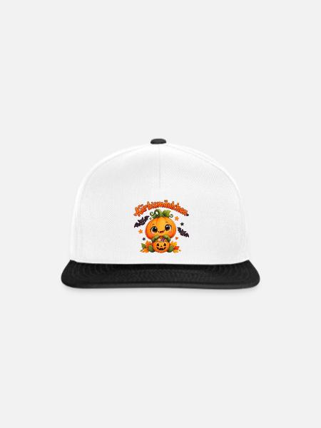 Kürbismäulchen - Snapback Cap - Weiß/Schwarz