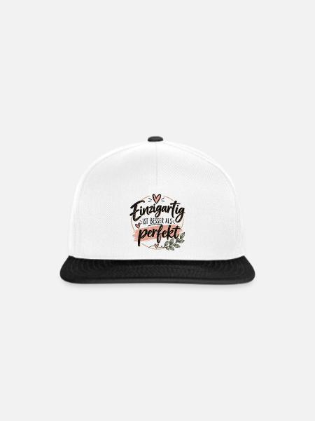 Einzigartig statt perfekt - Snapback Cap - Weiß/Schwarz