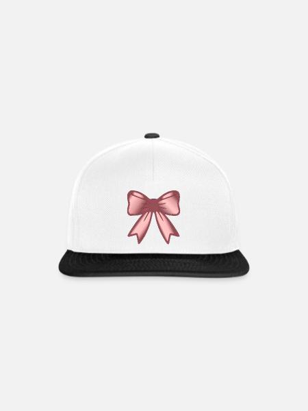 Haarschleife Schleife - Snapback Cap - Weiß/Schwarz