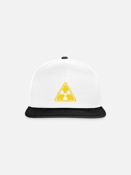 Strahlenwarnschild - Radioaktiv - Nuklear - Snapback Cap - Weiß/Schwarz
