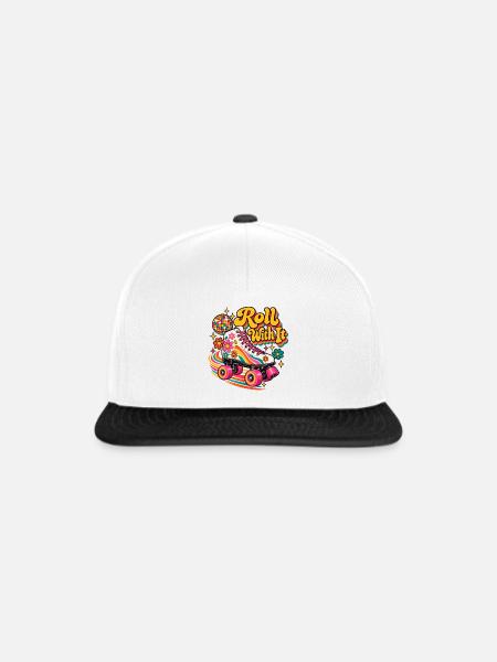 Roll With It Blumenroller - Snapback Cap - Weiß/Schwarz
