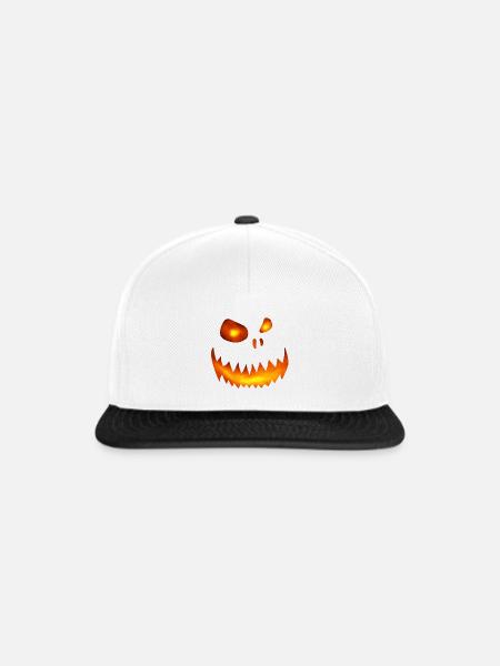 Schiefes Monstergesicht Feuerglut - Halloween - Snapback Cap - Weiß/Schwarz
