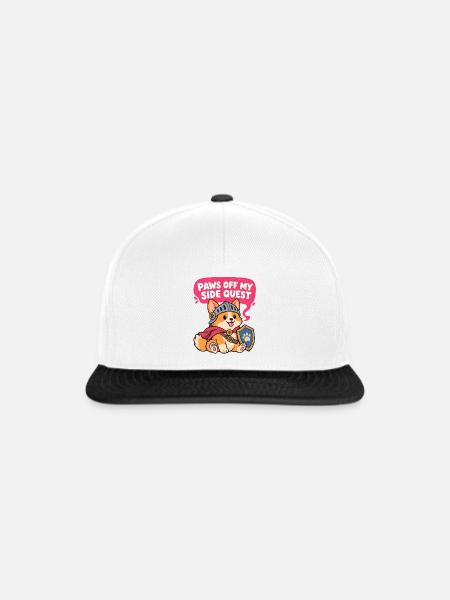 Pfoten Abseits Meiner Sidequest - Snapback Cap - Weiß/Schwarz