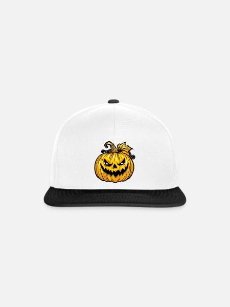 Kurbis Halloween Grusel - Snapback Cap - Weiß/Schwarz