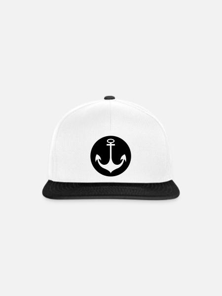 anker - Snapback Cap - Weiß/Schwarz