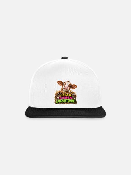 Leben Lieben Landwirtschaft - Snapback Cap - Weiß/Schwarz