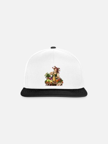Ziege fermentiert Gemüse - Snapback Cap - Weiß/Schwarz