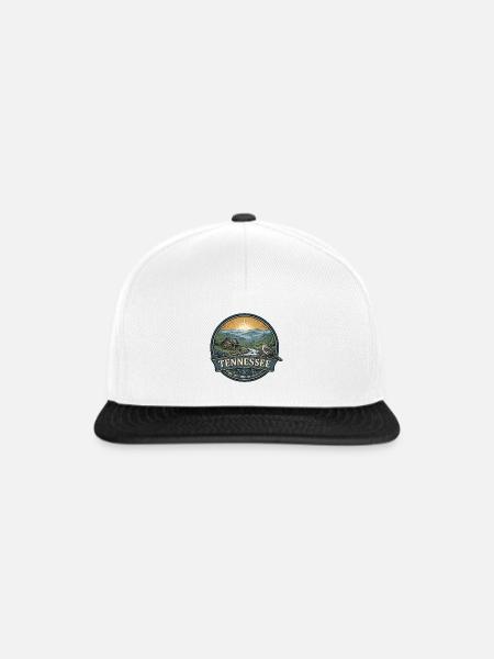 Tennessee Smoky Mountains Retro-Reiseabzeichen - Snapback Cap - Weiß/Schwarz