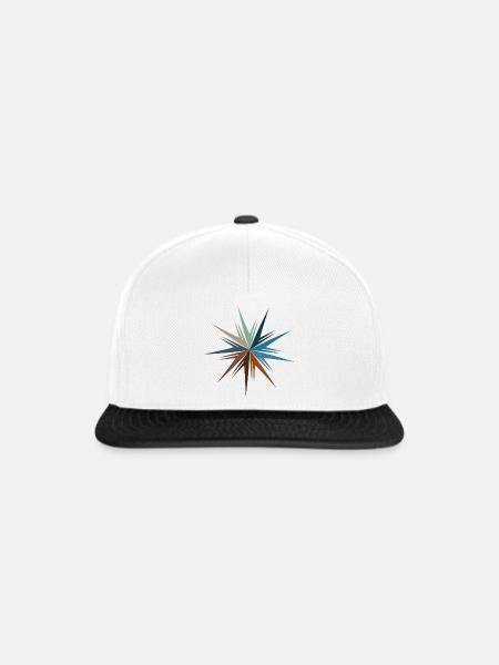 Sternenburst Farbenspiel - Snapback Cap - Weiß/Schwarz