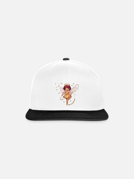 Goldene Glückszauberfee mit Sternenstaub - Snapback Cap - Weiß/Schwarz