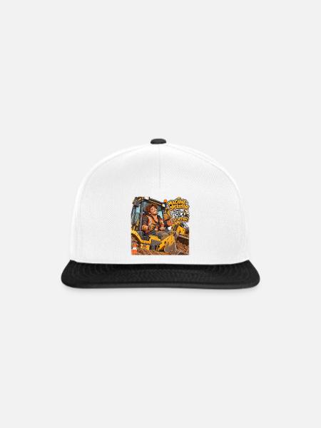 Maschinenbediener: Baugeist - Snapback Cap - Weiß/Schwarz