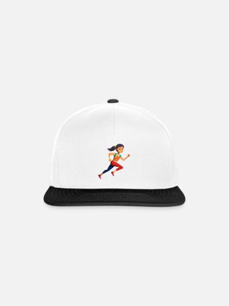 Running Girl - Snapback Cap - Weiß/Schwarz