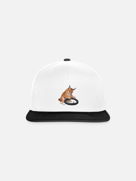Luchs flickt einen Fahrradschlauch - Snapback Cap - Weiß/Schwarz