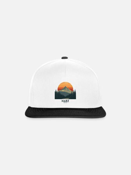 Harz Germany Retro Mountains - Snapback Cap - Weiß/Schwarz