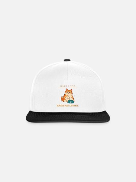Krisensitzung der hungrigen Katze - Snapback Cap - Weiß/Schwarz