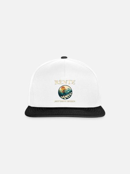 Rente Bergauf Abenteuer - Snapback Cap - Weiß/Schwarz