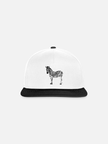 Zebrastreifen - Snapback Cap - Weiß/Schwarz