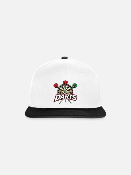 Dartboard - Dartspiel - Darts Bilder - Snapback Cap - Weiß/Schwarz