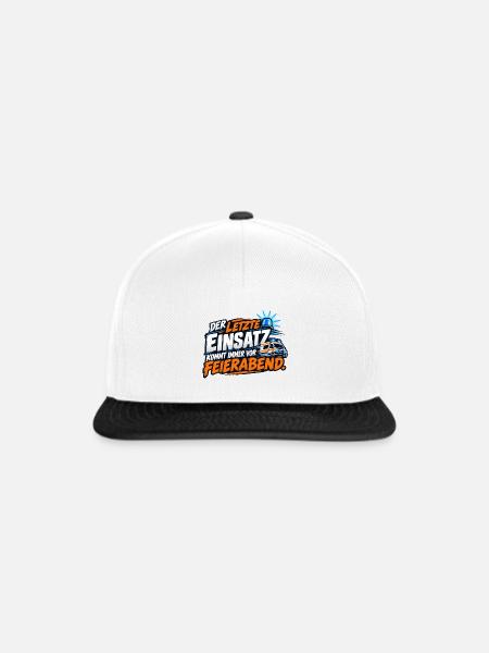 Letzter Einsatz Feierabend - Snapback Cap - Weiß/Schwarz