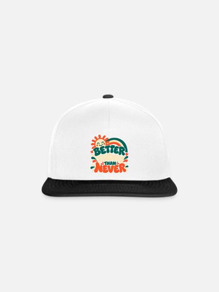 Better Today Than Never - Snapback Cap - Weiß/Schwarz