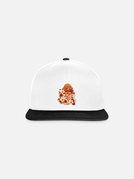 Sweet Fall Days Poodle - Snapback Cap - Weiß/Schwarz