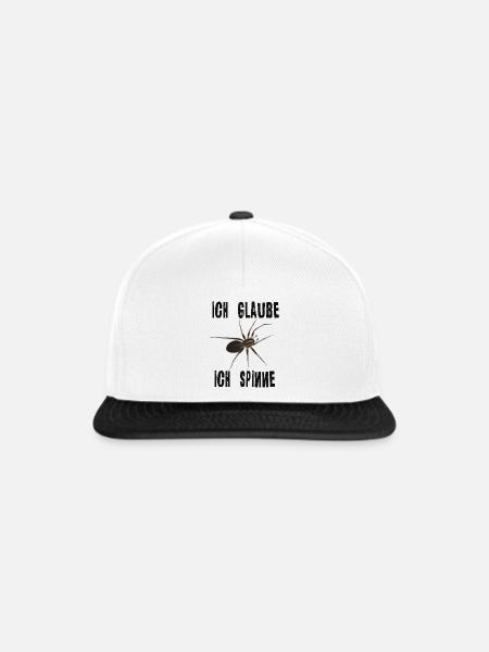 Ich glaube ich spinne - Spinne Spruch - Snapback Cap - Weiß/Schwarz