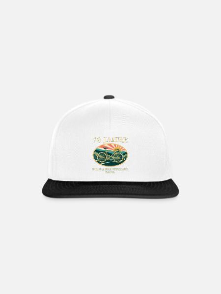 70 Jahre Lieblingsgang: Fahrrad-Retro - Snapback Cap - Weiß/Schwarz