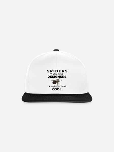 Spiders were web designers - Spinne Nerd Spruch - Snapback Cap - Weiß/Schwarz