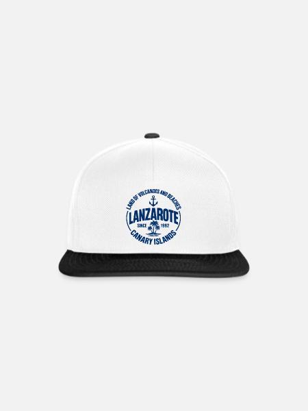Lanzarote - Islas Canarias - Kanaren - Spanien - Snapback Cap - Weiß/Schwarz