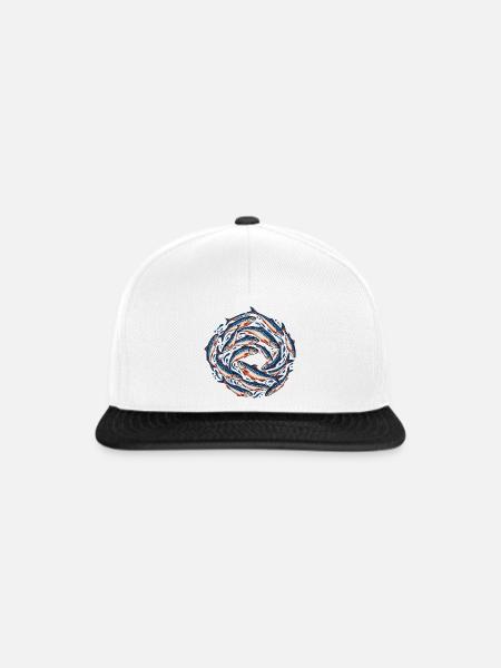 Sardinenschwarm - Snapback Cap - Weiß/Schwarz