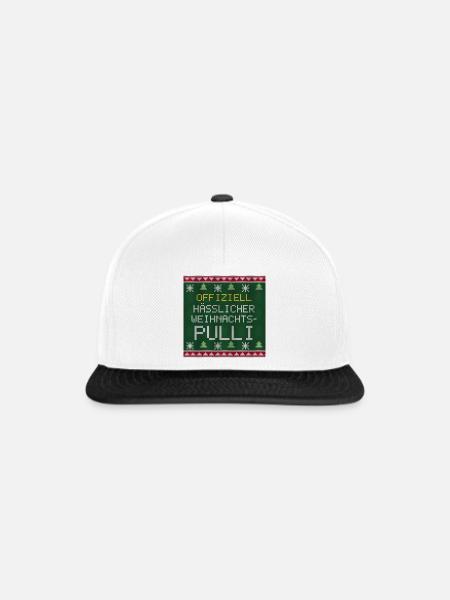 Offiziell hässlicher Weihnachtspulli Strickmuster - Snapback Cap - Weiß/Schwarz