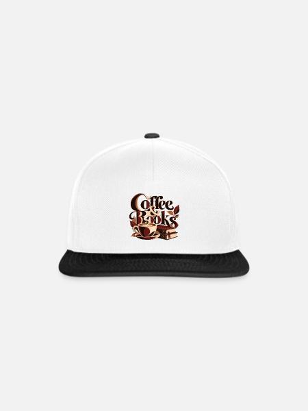 Coffee & Books - Snapback Cap - Weiß/Schwarz