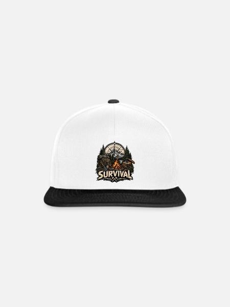 Survival Campfire Trek: Mountain Compass - Snapback Cap - Weiß/Schwarz