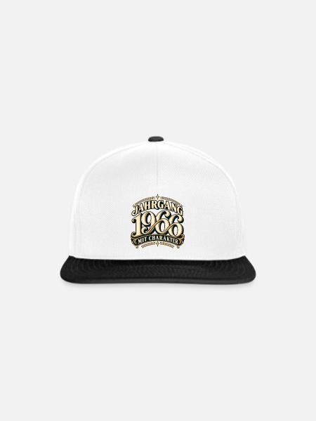 Jahrgang 1966 Charakter - Snapback Cap - Weiß/Schwarz