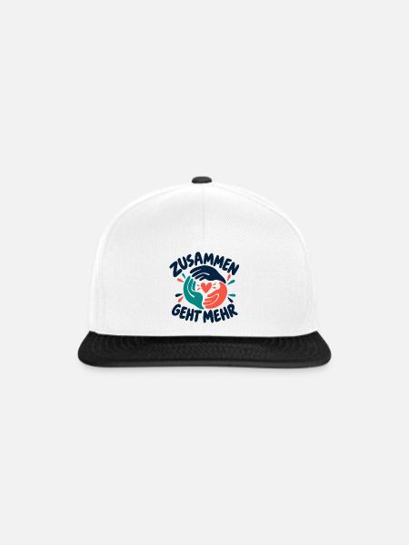 Zusammen geht mehr - Snapback Cap - Weiß/Schwarz