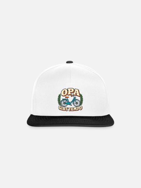 Opa gibt Tempo - Snapback Cap - Weiß/Schwarz
