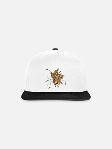 Blatt - Snapback Cap - Weiß/Schwarz
